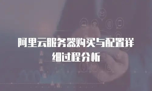 阿里云服务器购买与配置详细过程分析