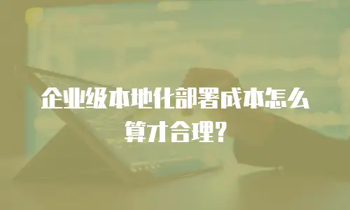 企业级本地化部署成本怎么算才合理？