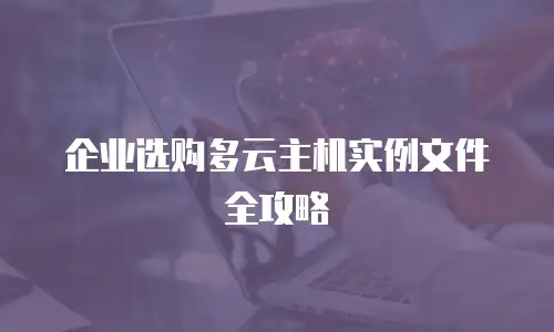 企业选购多云主机实例文件全攻略