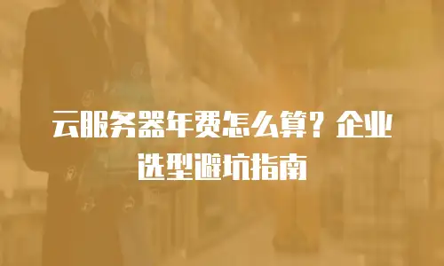 云服务器年费怎么算？企业选型避坑指南
