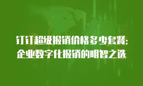 钉钉超级报销价格多少套餐：企业数字化报销的明智之选