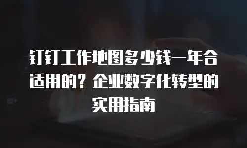 钉钉工作地图多少钱一年合适用的？企业数字化转型的实用指南