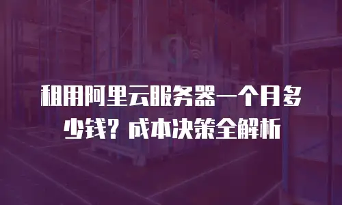 租用阿里云服务器一个月多少钱？成本决策全解析