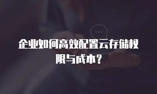 企业如何高效配置云存储权限与成本？