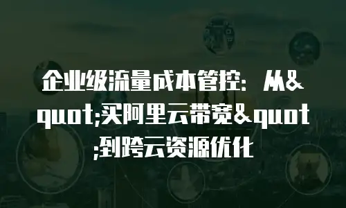 企业级流量成本管控：从