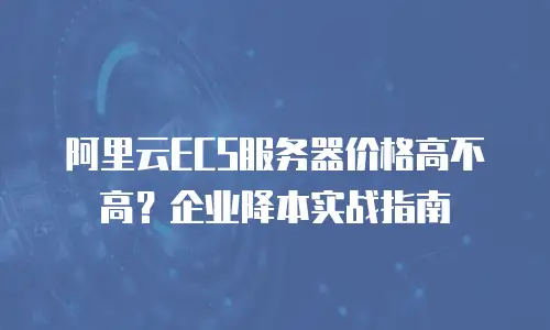 阿里云ECS服务器价格高不高？企业降本实战指南
