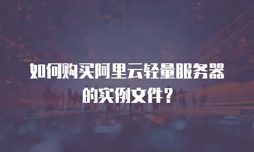 如何购买阿里云轻量服务器的实例文件？