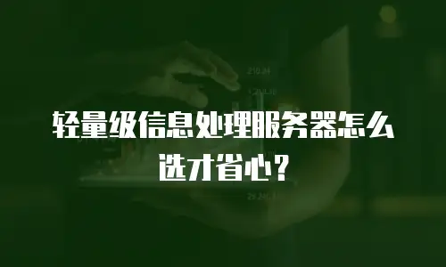 轻量级信息处理服务器怎么选才省心？
