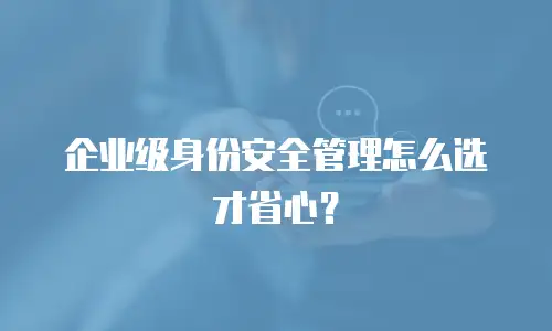 企业级身份安全管理怎么选才省心？