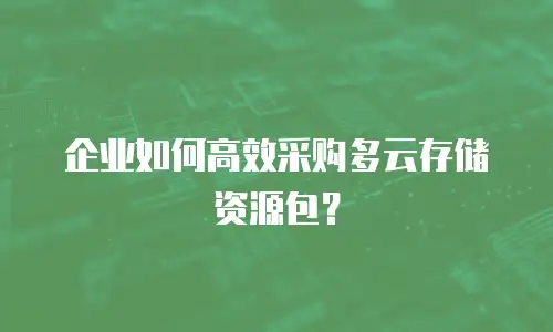 企业如何高效采购多云存储资源包？
