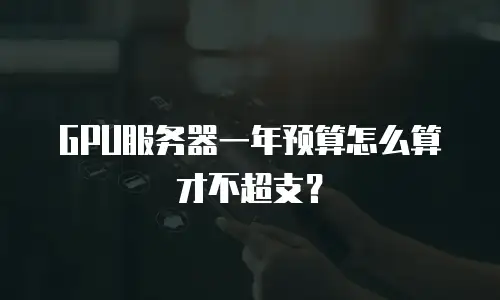 GPU服务器一年预算怎么算才不超支？