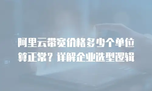 阿里云带宽价格多少个单位算正常？详解企业选型逻辑