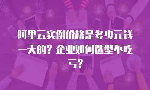 阿里云实例价格是多少元钱一天的？企业如何选型不吃亏？