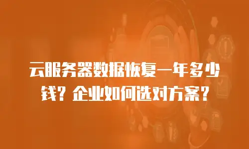 云服务器数据恢复一年多少钱？企业如何选对方案？