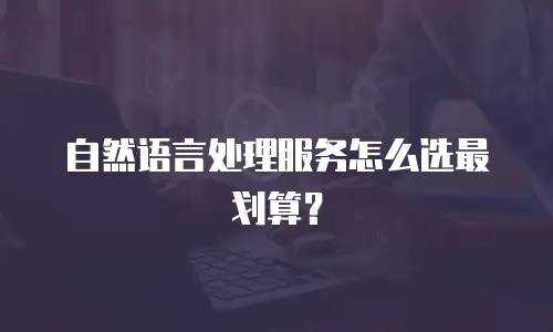 自然语言处理服务怎么选最划算？