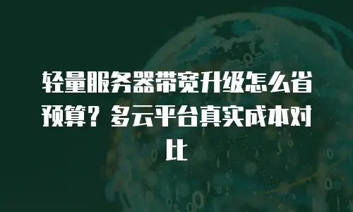 轻量服务器带宽升级怎么省预算？多云平台真实成本对比