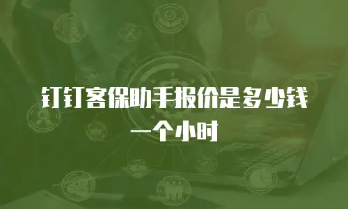 钉钉客保助手报价是多少钱一个小时