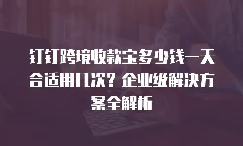 钉钉跨境收款宝多少钱一天合适用几次？企业级解决方案全解析