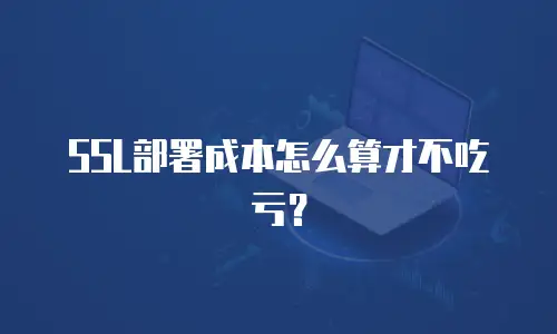 SSL部署成本怎么算才不吃亏？