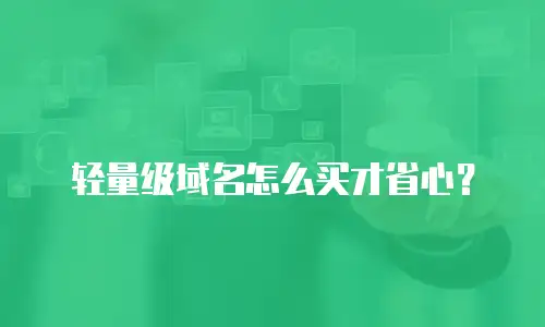 轻量级域名怎么买才省心？