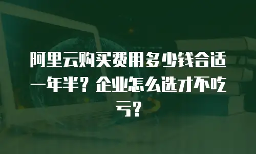 阿里云购买费用多少钱合适一年半？企业怎么选才不吃亏？