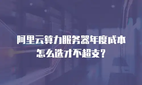 阿里云算力服务器年度成本怎么选才不超支？