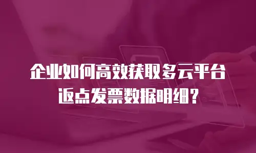 企业如何高效获取多云平台返点发票数据明细？