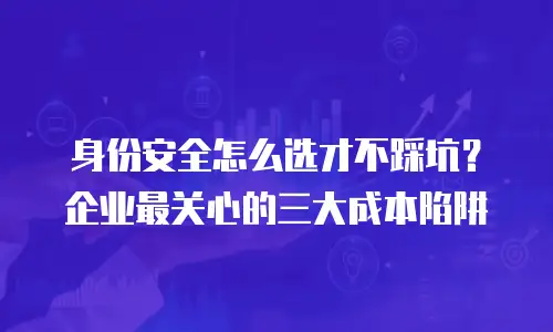身份安全怎么选才不踩坑？企业最关心的三大成本陷阱