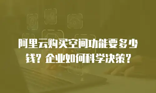 阿里云购买空间功能要多少钱？企业如何科学决策？