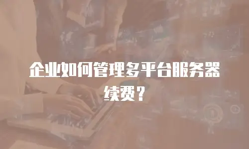 企业如何管理多平台服务器续费？