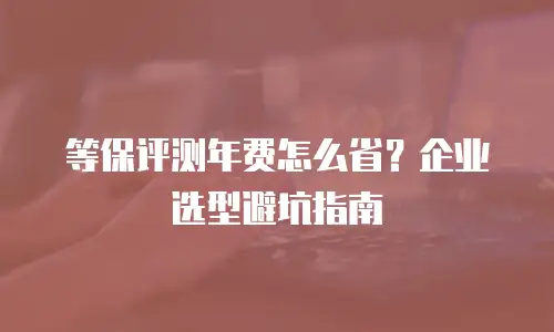 等保评测年费怎么省？企业选型避坑指南