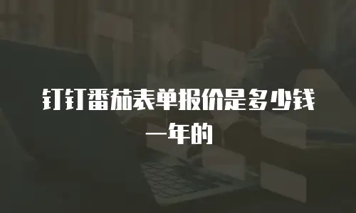 钉钉番茄表单报价是多少钱一年的