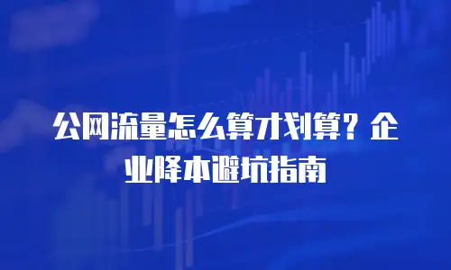 公网流量怎么算才划算？企业降本避坑指南