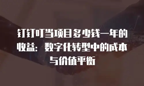 钉钉叮当项目多少钱一年的收益：数字化转型中的成本与价值平衡