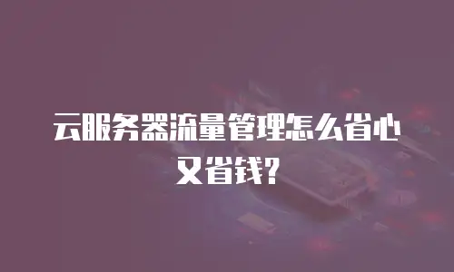 云服务器流量管理怎么省心又省钱？