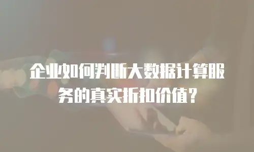 企业如何判断大数据计算服务的真实折扣价值？