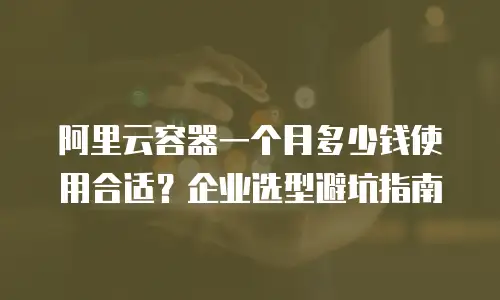 阿里云容器一个月多少钱使用合适？企业选型避坑指南