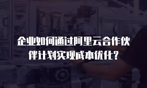 企业如何通过阿里云合作伙伴计划实现成本优化？