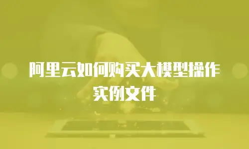 阿里云如何购买大模型操作实例文件