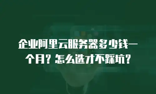 企业阿里云服务器多少钱一个月？怎么选才不踩坑？