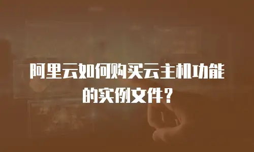 阿里云如何购买云主机功能的实例文件？