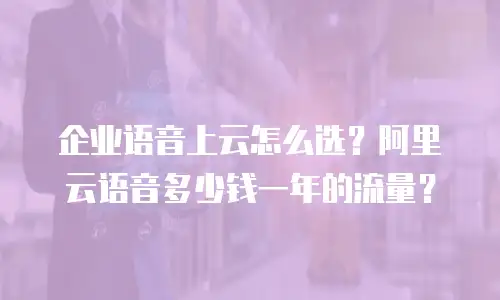 企业语音上云怎么选？阿里云语音多少钱一年的流量？