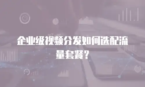 企业级视频分发如何选配流量套餐？