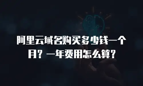阿里云域名购买多少钱一个月？一年费用怎么算？