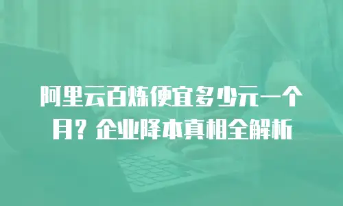 阿里云百炼便宜多少元一个月？企业降本真相全解析
