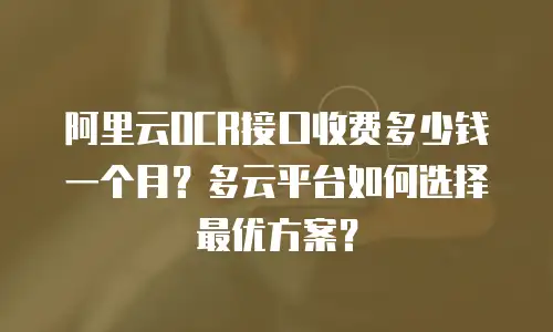 阿里云OCR接口收费多少钱一个月？多云平台如何选择最优方案？