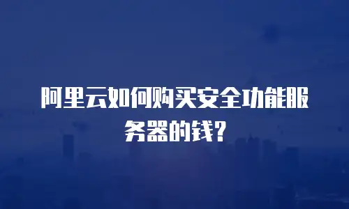 阿里云如何购买安全功能服务器的钱？