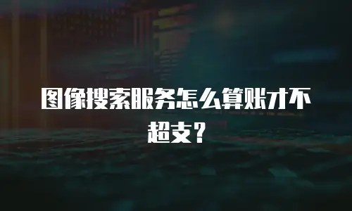 图像搜索服务怎么算账才不超支？