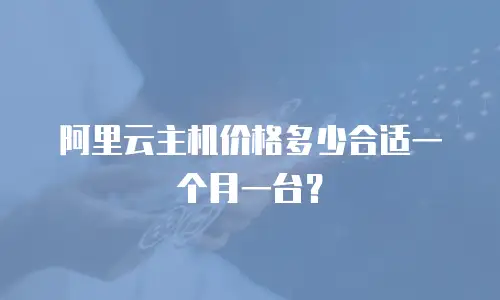 阿里云主机价格多少合适一个月一台？