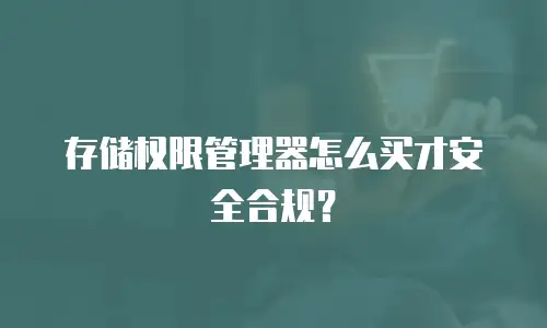 存储权限管理器怎么买才安全合规？